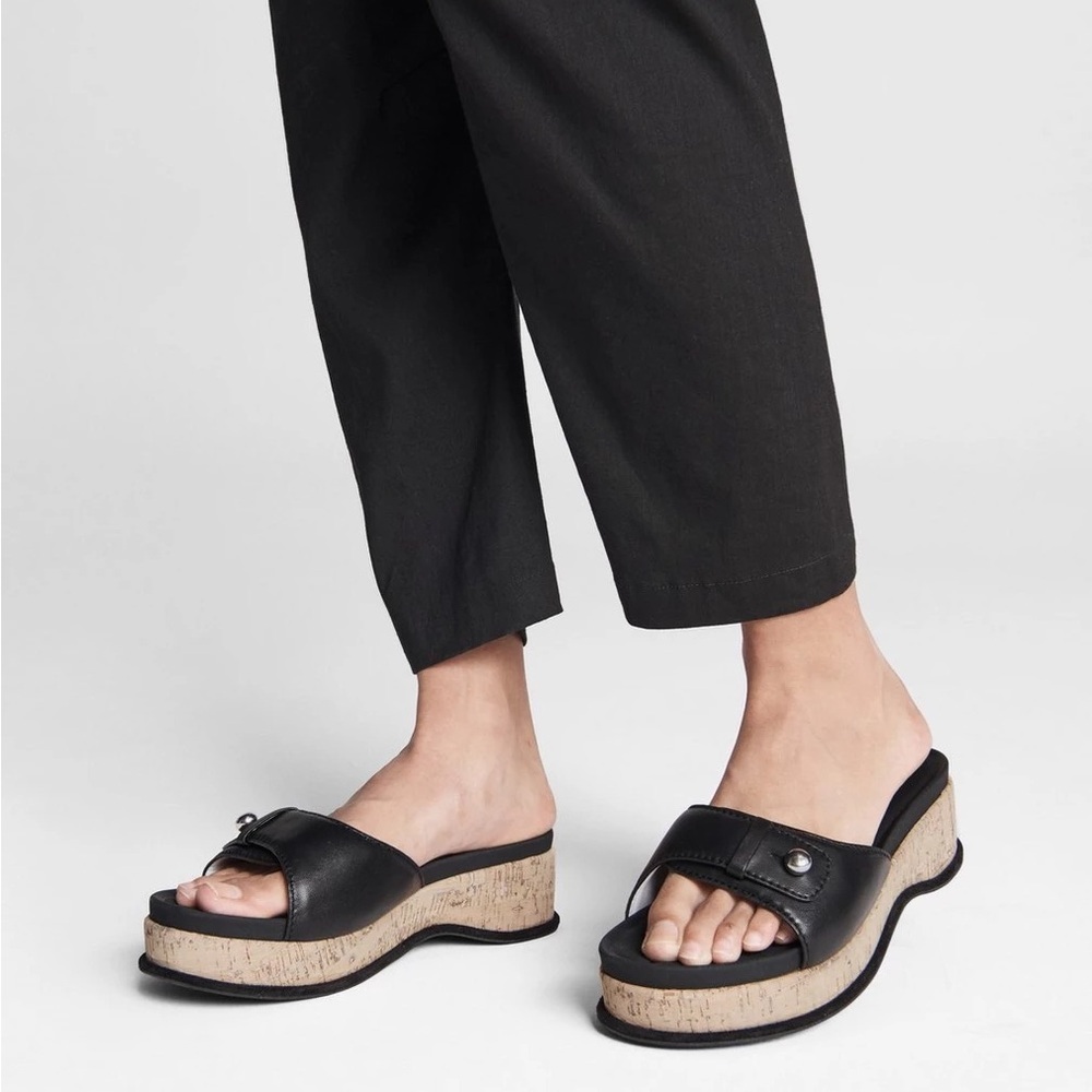 Rag & Bone Womens Sommer Wedge Sandals Black Cork Size 37 EU 7 US EUC